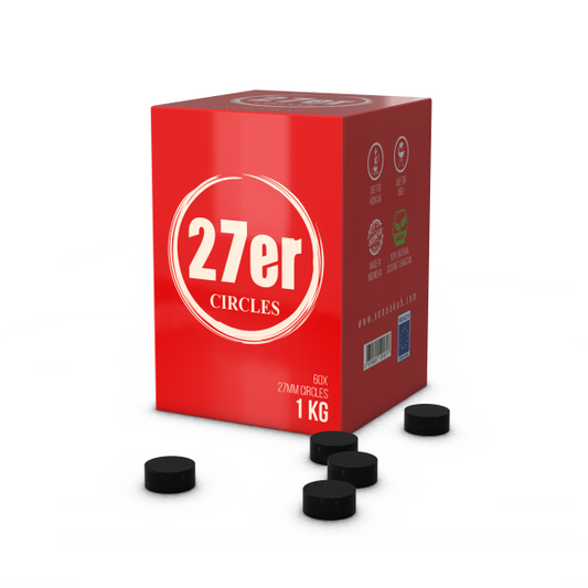 27er Original shisha kolen 27mm – extra lange brandduur, minimale as en pure smaak waterpijp