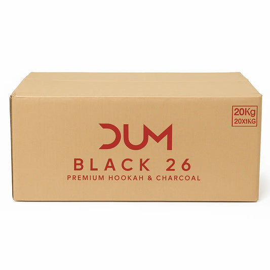 DUM 26 mm Black Kolen 20 KG | Natuurlijke kokoskolen – ShishaSmaak - Shisha Smaak