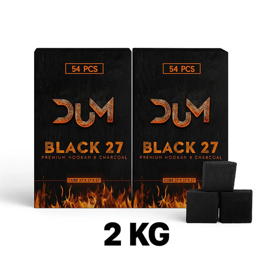 DUM 27 mm Kokos Waterpijp Kolen – 2 kg Natuurlijk & Geurvrij - Shisha Smaak