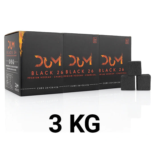 DUM Black 26 mm Kokoskolen – Geurloos, Lang Brandend | 3 KG Voordeelverpakking - Shisha Smaak