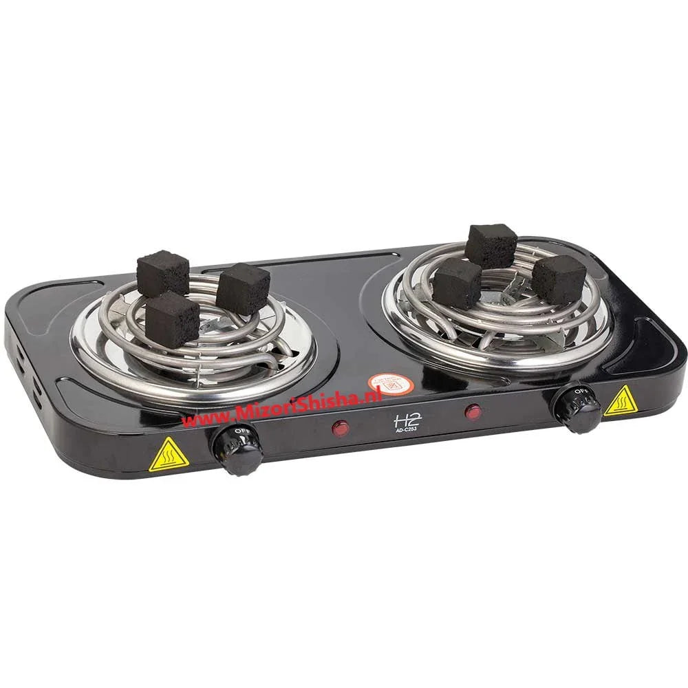 H2 Dubbel Plaat Kolenbrander 2500 Watt - Shisha Smaak