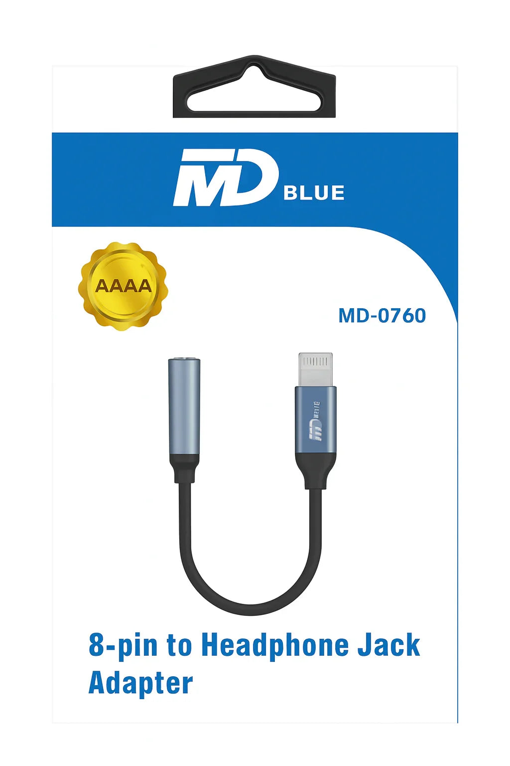 MD BLUE 8-pin naar 3.5mm Headphone Jack Adapter – Audio Converter voor iPhone - Shisha Smaak