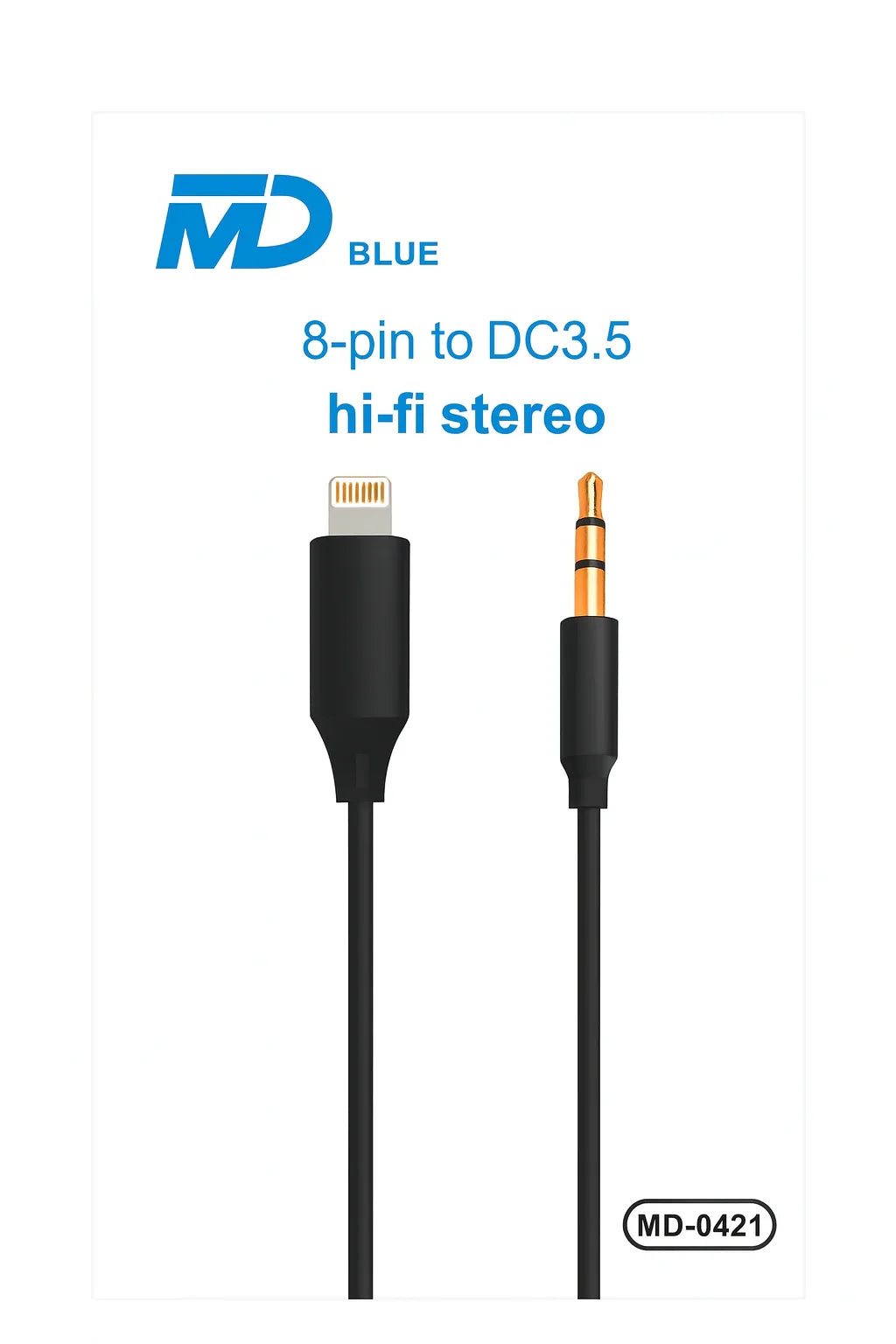 MD BLUE 8-pin naar DC3.5 Adapter – HiFi Stereo Audio Converter - Shisha Smaak