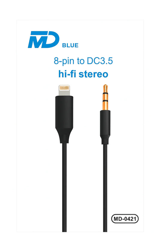 MD BLUE 8-pin naar DC3.5 Adapter – HiFi Stereo Audio Converter - Shisha Smaak
