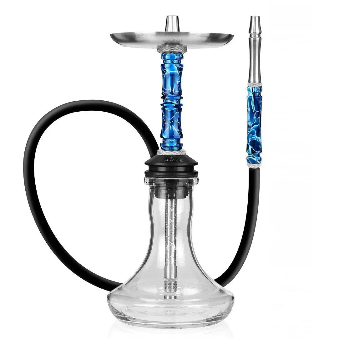 Moze Breeze Two Wavy Blue – Luxe Waterpijp met Uniek Design & Blow-Off-Systeem - Shisha Smaak