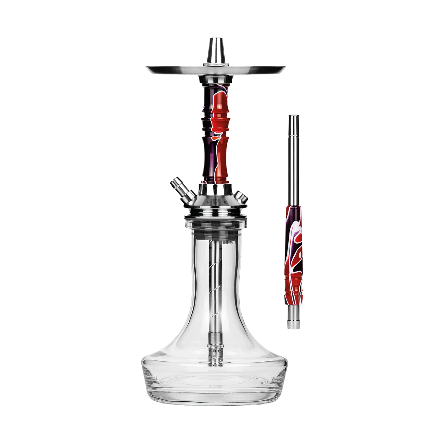 Moze Breeze Pro – Candy Line Red Purple hookah met kleurrijke vaas