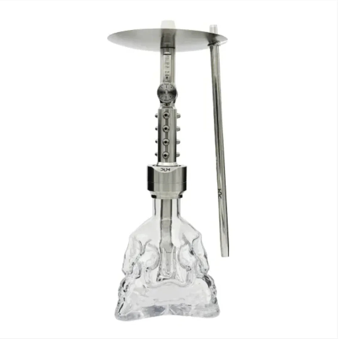 DUM Phillip P Silver Flame – Stijlvolle Waterpijp met Zilverkleurig Vlamdesign - Shisha Smaak