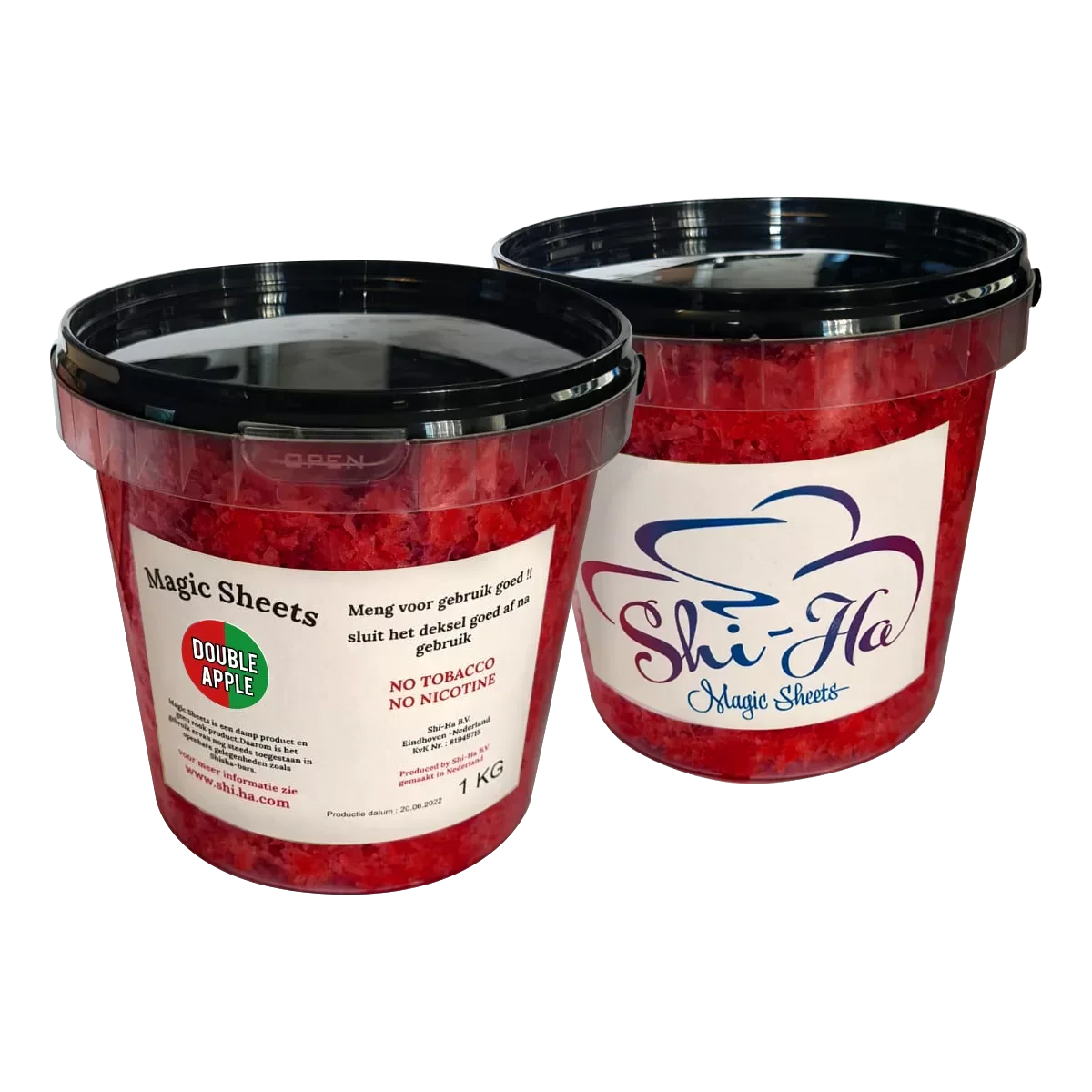 Shi-Ha Double Apple 1kg – Waterpijptabak zonder nicotine | Alternatief voor Al Fakher Two Apples - Shisha Smaak