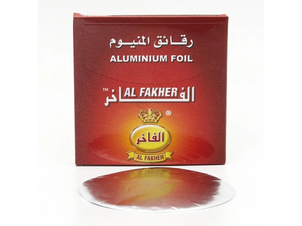 Al Fakher voorgeprikte folie 50 stuks – dikke aluminiumfolie voor waterpijp en shisha