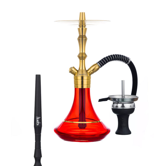 Aladin WEP 360 Red with Gold – Luxe Waterpijp met Goudrode Afwerking - Shisha Smaak