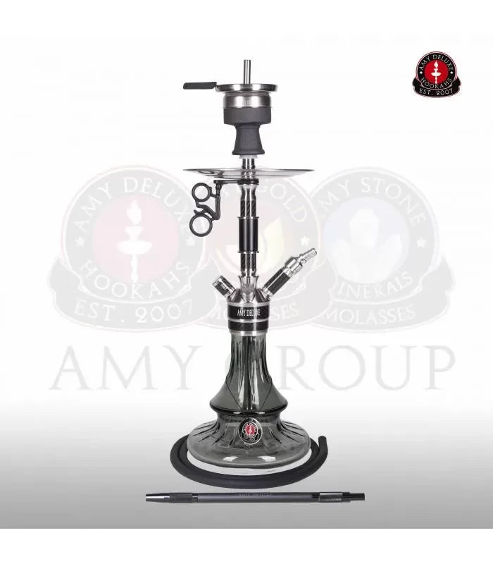 Amy Deluxe SS26.02 Zwart – Moderne Waterpijp met RVS & Minimalistisch Design - Shisha Smaak