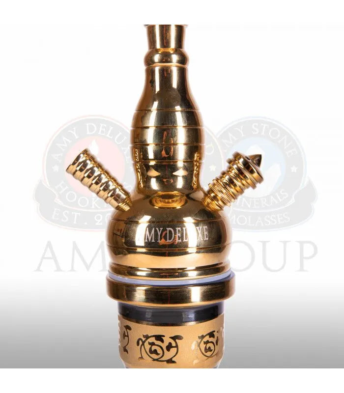 Amy Deluxe 091.01 gouden shisha – enkel-slang waterpijp met diffuser en hot screen