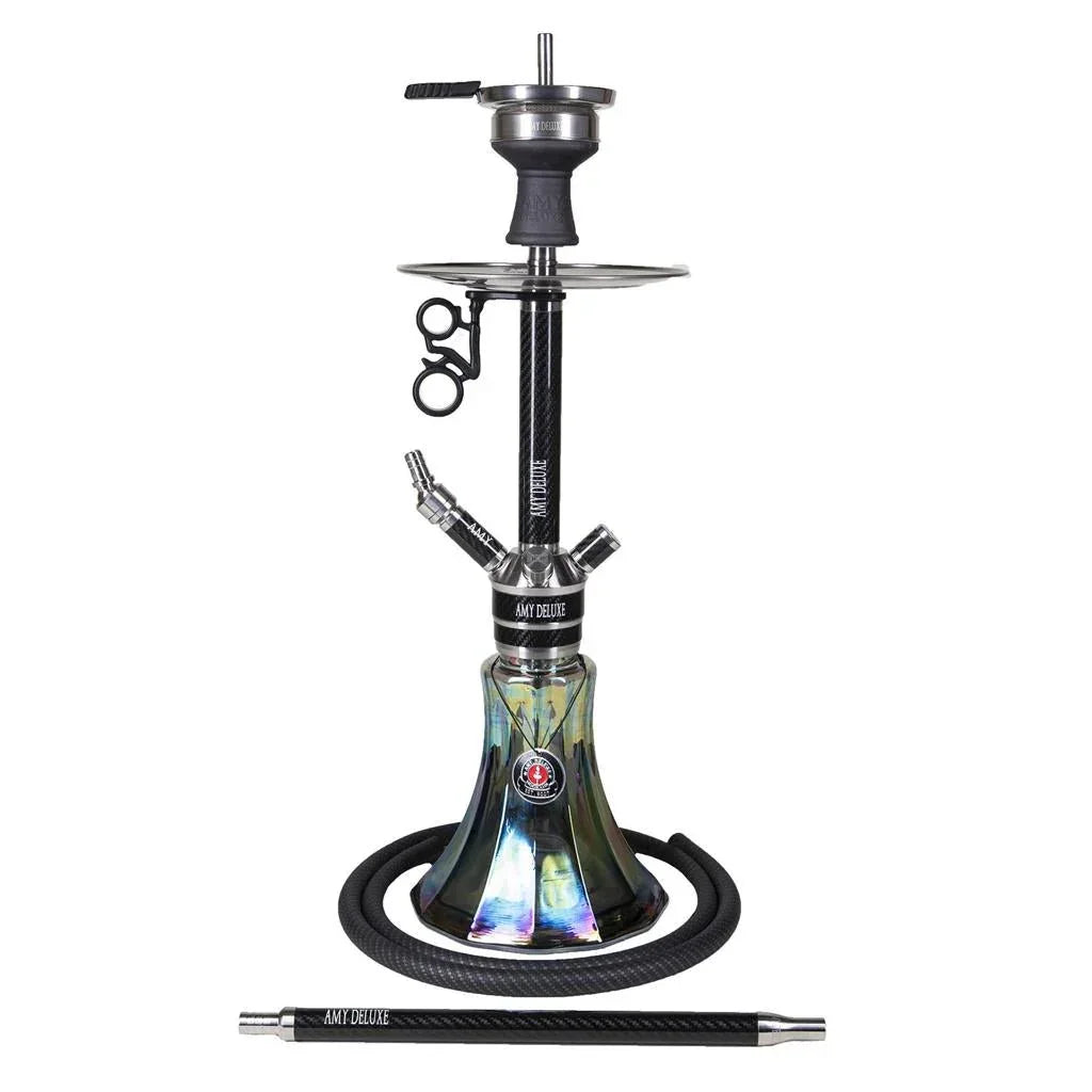 Amy Deluxe SS22.02 Black – Stijlvolle RVS Waterpijp in Zwart Design - Shisha Smaak