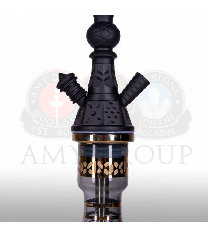 Amy Deluxe 110.02 Mini Harfi Blauw – Luxe Shisha met Plug-in Systeem en Bladgoud Design - Shisha Smaak