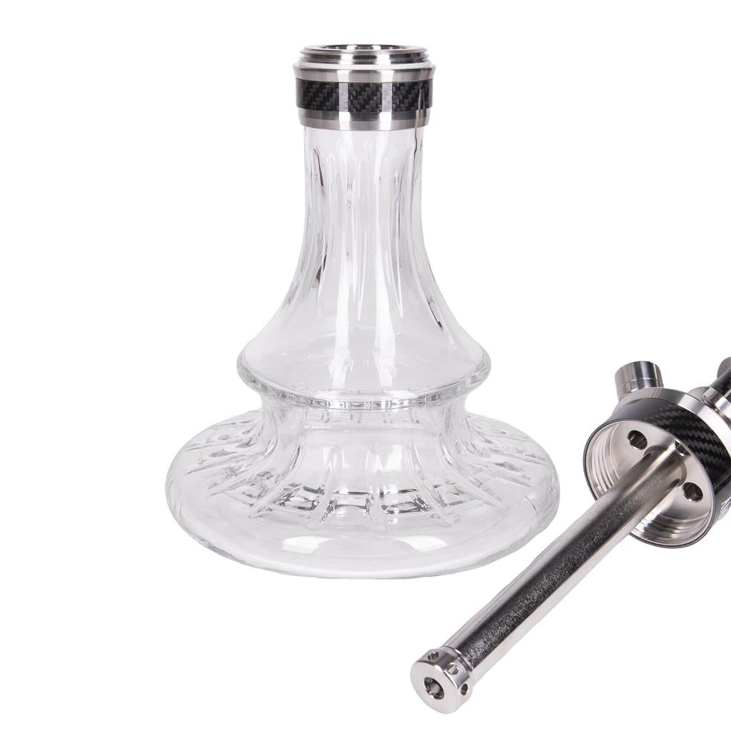 amy deluxe carbonica solid s brown hookah waterpijp met 4 aansluitingen en luxe design