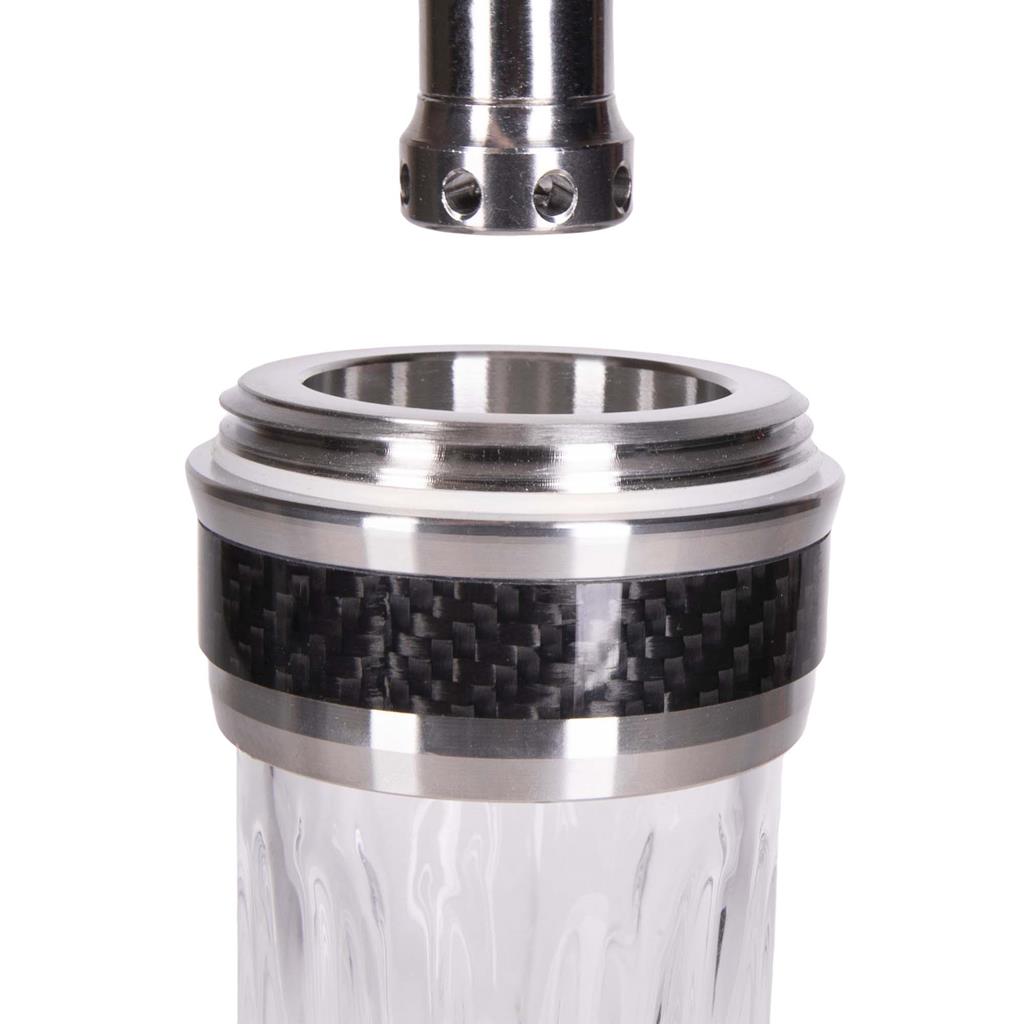 Amy Deluxe Carbonica Solid S Pink Roze shisha met afneembare diffusor en complete accessoireset