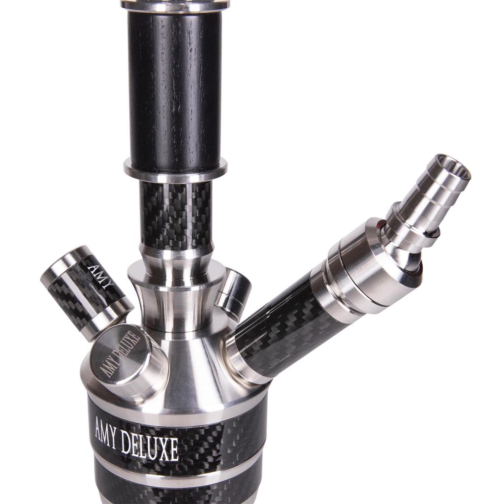 Amy Deluxe SS26.02 Carbonica Solid S roze pink hookah waterpijp met 4 aansluitingen en luxe afwerking