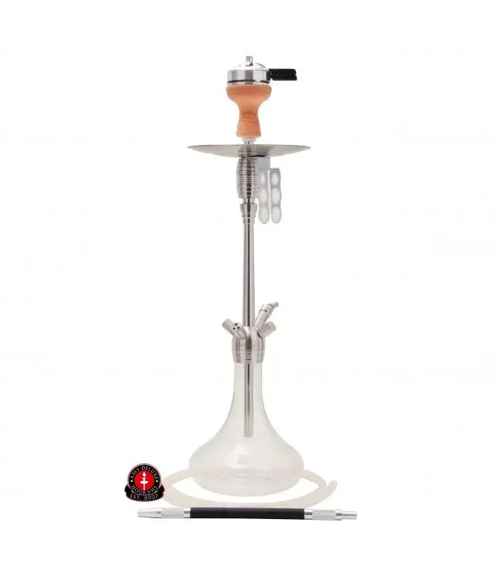 Amy Deluxe SS05 – RVS Waterpijp met Meerdere Slangaansluitingen en Modern Design - Shisha Smaak