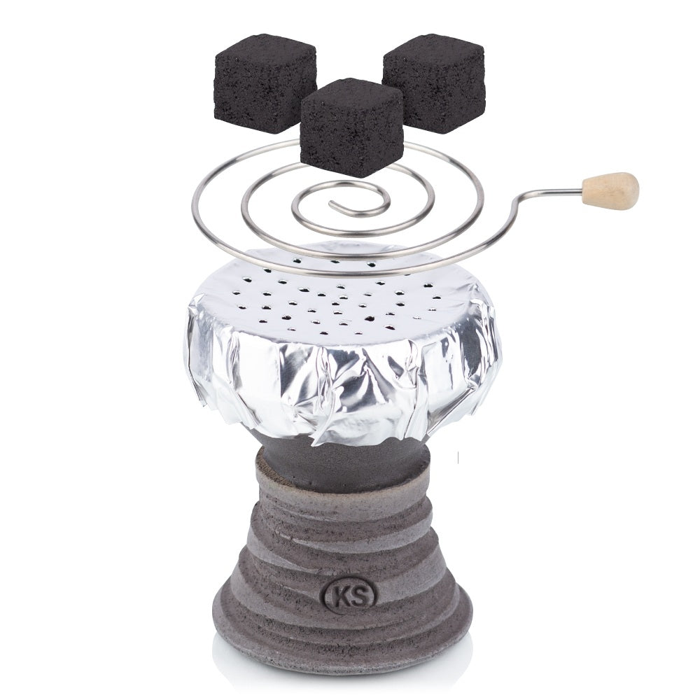 Flavor Saver warmteregelaar alternatief voor hot screen shisha waterpijp tabakskop met aluminiumfolie en houten handvat