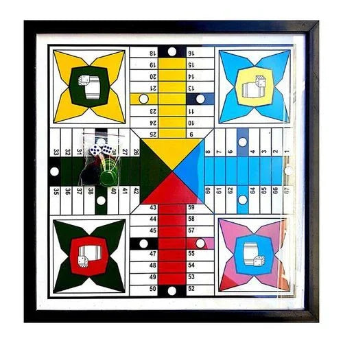 Groot Glas Bordspel Parchi - Pachisi - Parchee - Patchi - Ludo 44 cm - Shisha Smaak