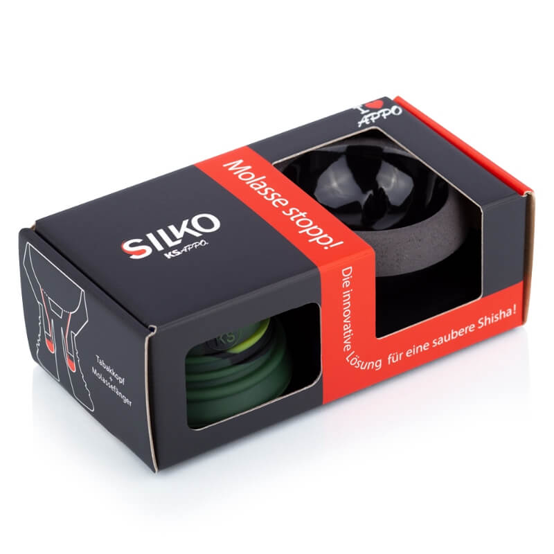 KS APPO Silko Shiny Camouflage – luxe waterpijp tabakskop met geïntegreerde melassevanger, stijlvol en functioneel.