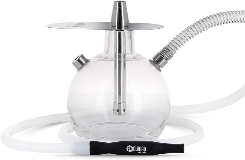 Oduman Tank shisha met industriële look – stevige glazen waterpijp met metalen frame