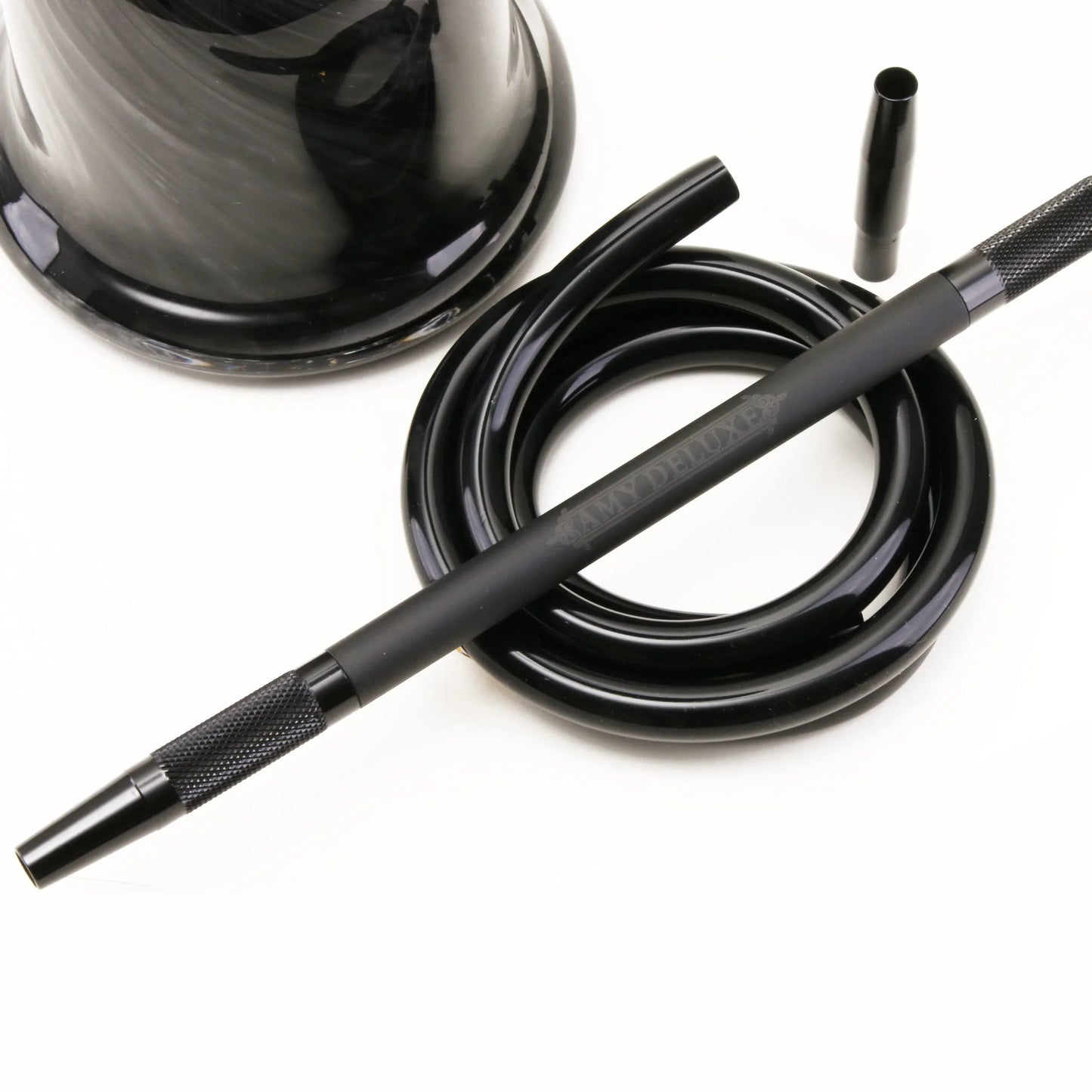 Amy Deluxe Siliconen Slang Aluminium Mondstuk S238 Zwart - Shisha Smaak