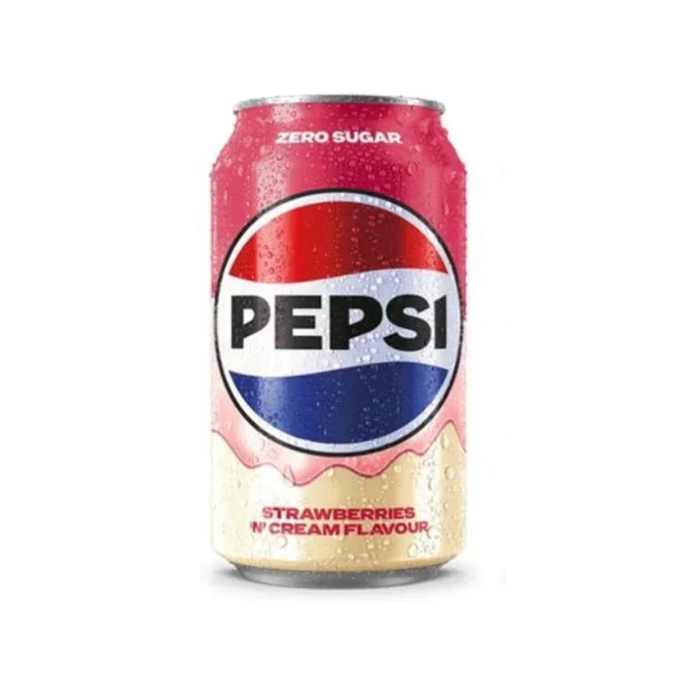 Pepsi Strawberry & Cream 330ml – Unieke Aardbei & Room Frisdrank - Shisha Smaak