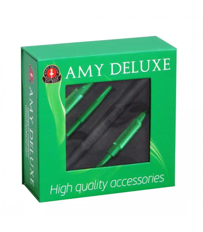 Amy Deluxe Siliconen Slang Aluminium Mondstuk S238 Groen - Shisha Smaak