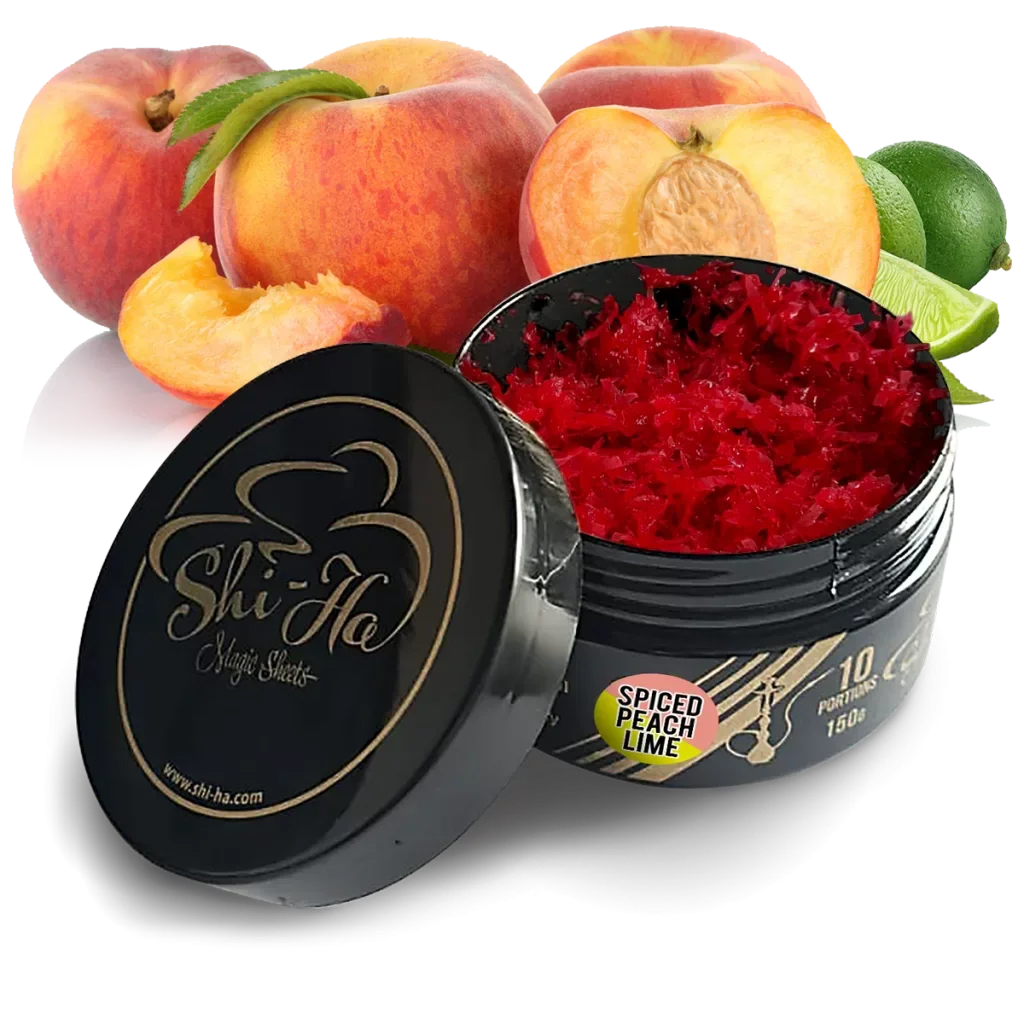 Shi-Ha Spice Peach Lime 150gr – Waterpijptabak zonder nicotine | Alternatief voor Serbetli Lime Spice Peach - Shisha Smaak
