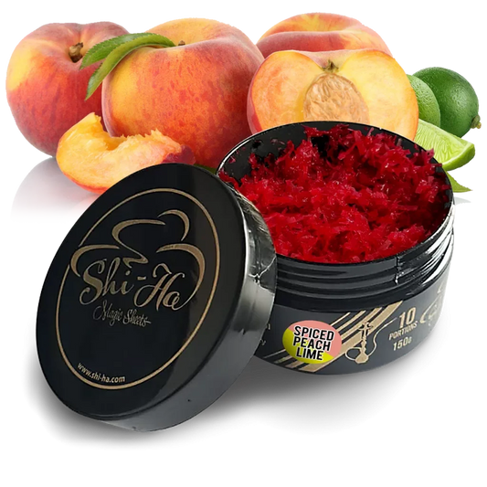 Shi-Ha Spice Peach Lime 150gr – Waterpijptabak zonder nicotine | Alternatief voor Serbetli Lime Spice Peach - Shisha Smaak