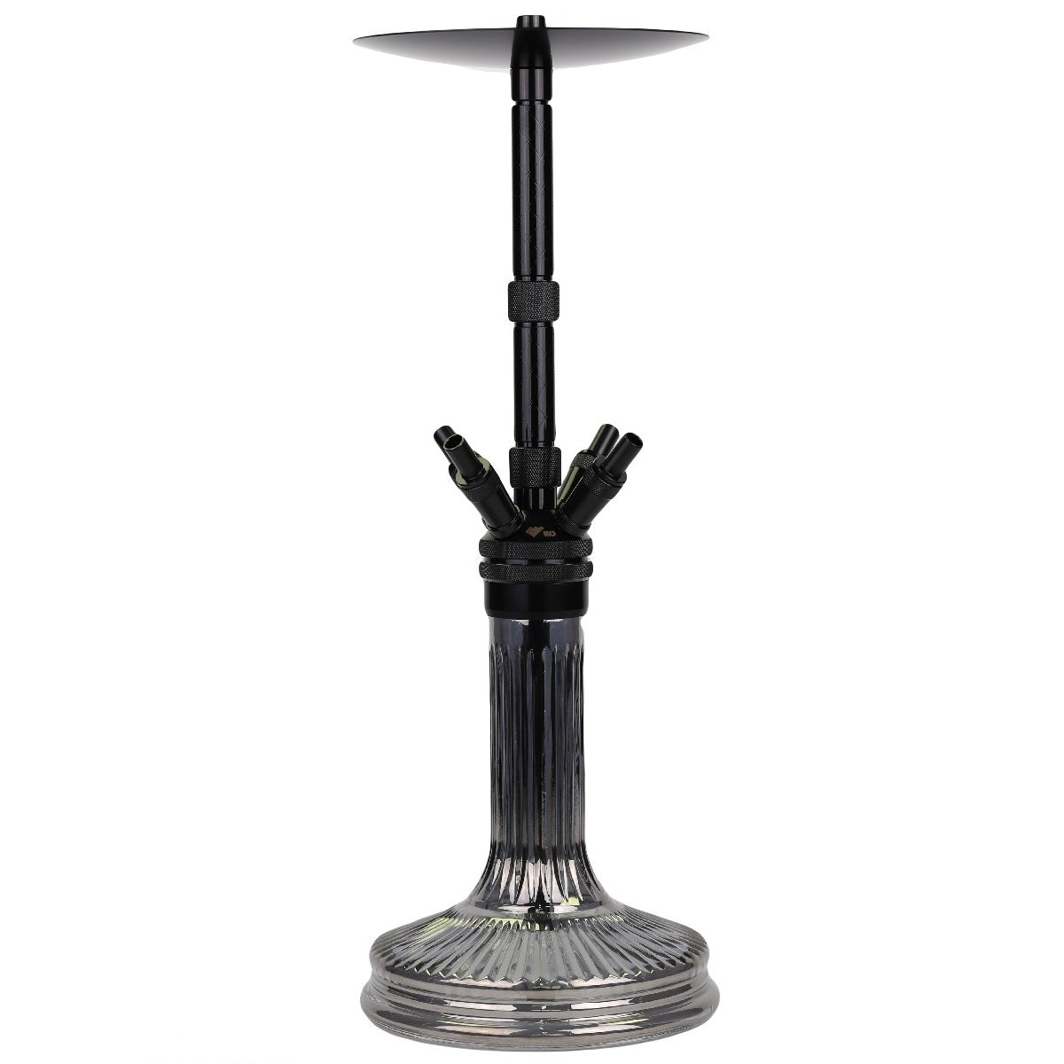 WD Hookah F61SS-5 Black – luxe RVS waterpijp met kristallen vaas en diffuser