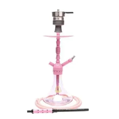 Amy SS41.02 Roze – Stijlvolle RVS Waterpijp met Roze Glazen Vaas & Modern Design - Shisha Smaak