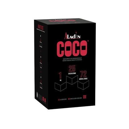 Aladin Coco 25MM Shisha Kolen 1KG – Premium Natuurlijke Waterpijp Kolen