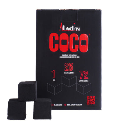Aladin Coco 25MM Shisha Kolen 1KG – Premium Natuurlijke Waterpijp Kolen