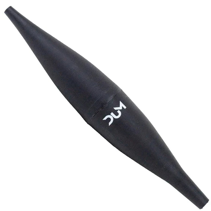Black DUM ice bazooka in one piece, with two narrowing ends and the white DUM logo in the middle of the tube.