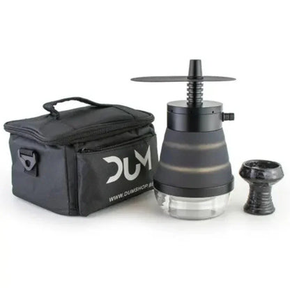 DUM Accordion – Opvouwbare Reiswaterpijp met LED, Aluminium Mondstuk & Draagtas (23 cm) - Shisha Smaak