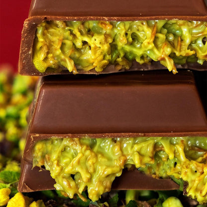 Dubai Chocolade XXL - 70% Pistache & Knafeh - 210 Gram - Extra Crunchy Dubai Reep - EXTRA GEVULD - PURE Chocola