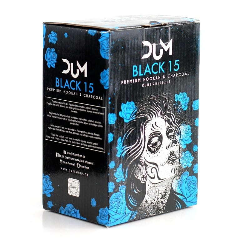 Dum 15mm Black Kolen 1 KG - Shisha Smaak