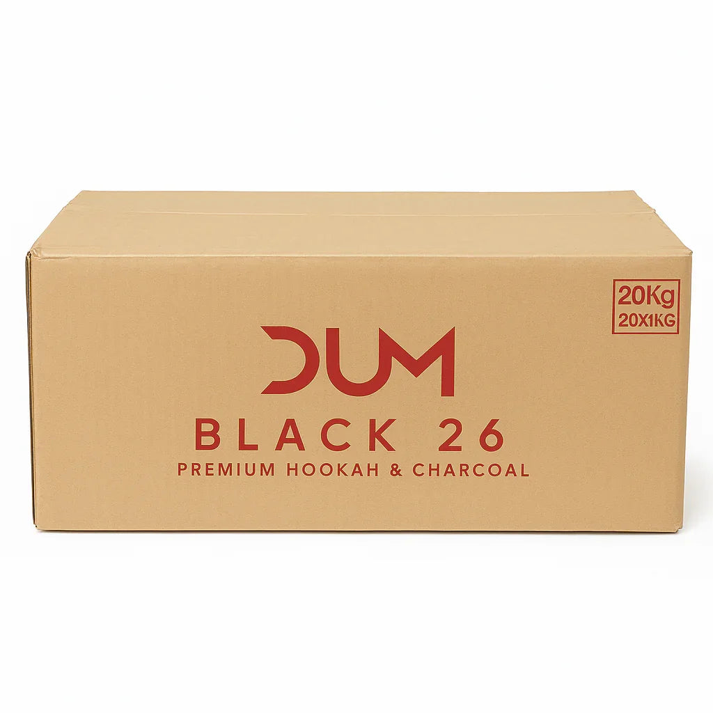 DUM 26 mm Black Kolen 20 KG | Natuurlijke kokoskolen – ShishaSmaak - Shisha Smaak