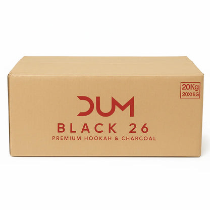 DUM 26 mm Black Kolen 20 KG | Natuurlijke kokoskolen – ShishaSmaak - Shisha Smaak