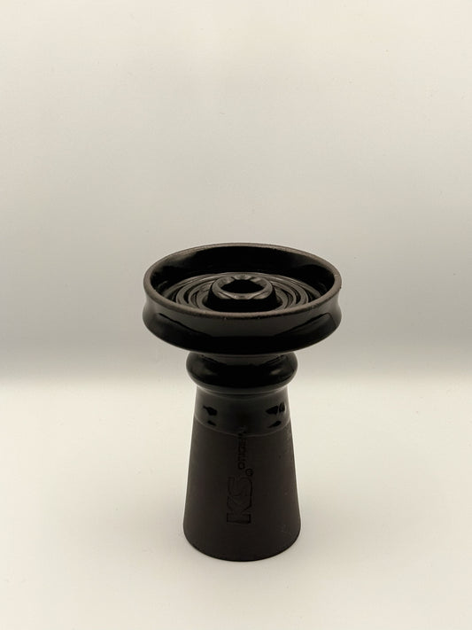 KS Original shisha Patron Black Tabakskop – keramische phunnel waterpijp kop in zwart