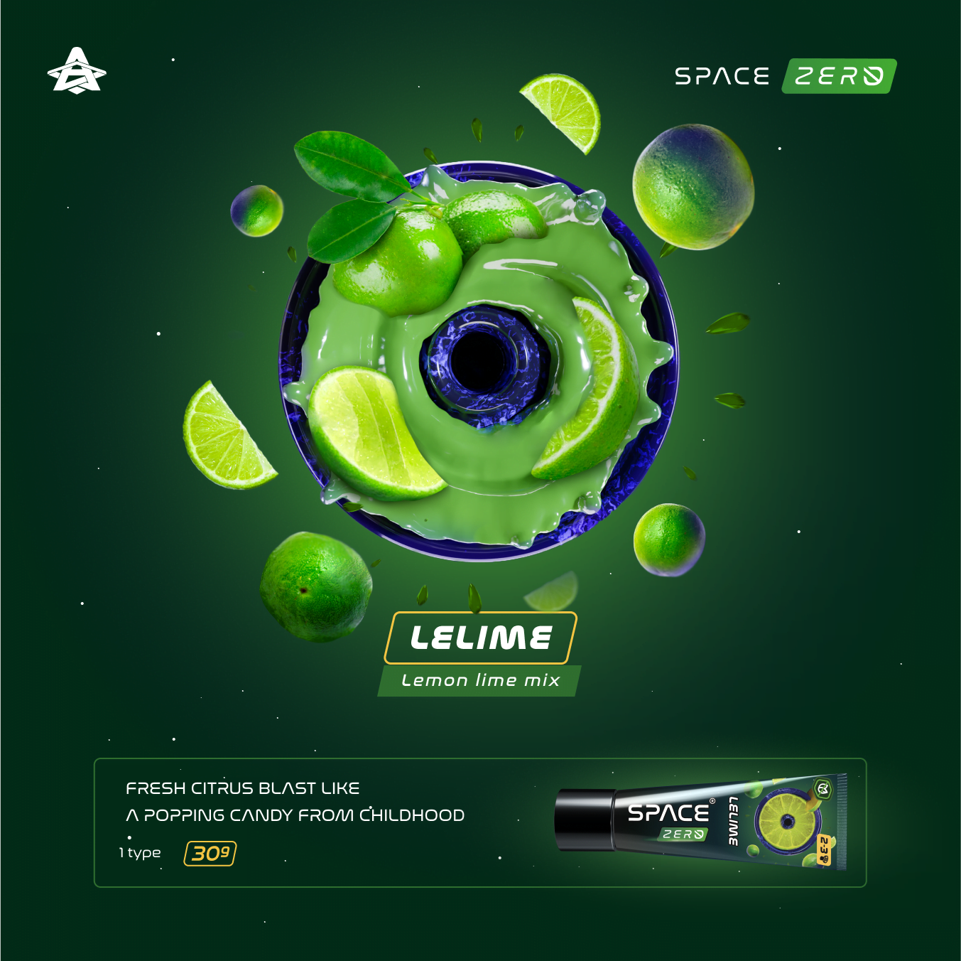 Space Smoke LeLime 30gr - Shisha Smaak