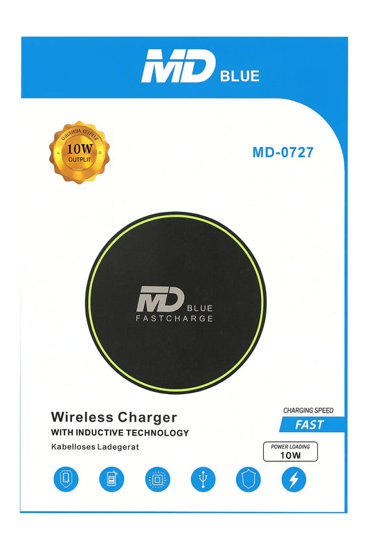 MD BLUE Wireless Charger – Draadloze Oplader met Inductieve Technologie (10W) - Shisha Smaak