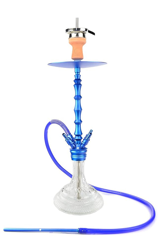 Mata Leon Aluminium Blue 70cm – luxe blauwe aluminium shisha