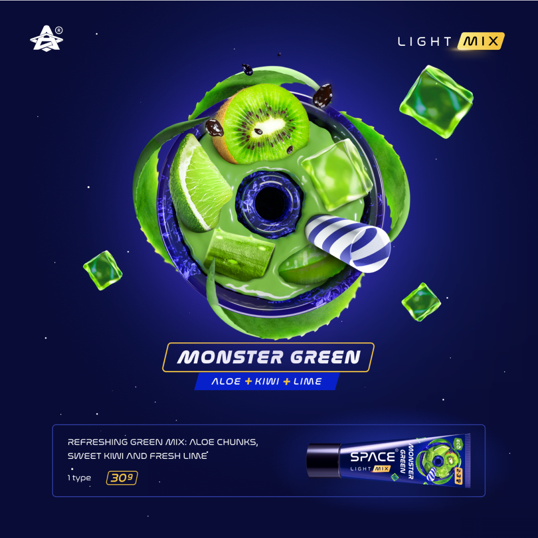 Space Smoke Monster Green 30gr - Shisha Smaak