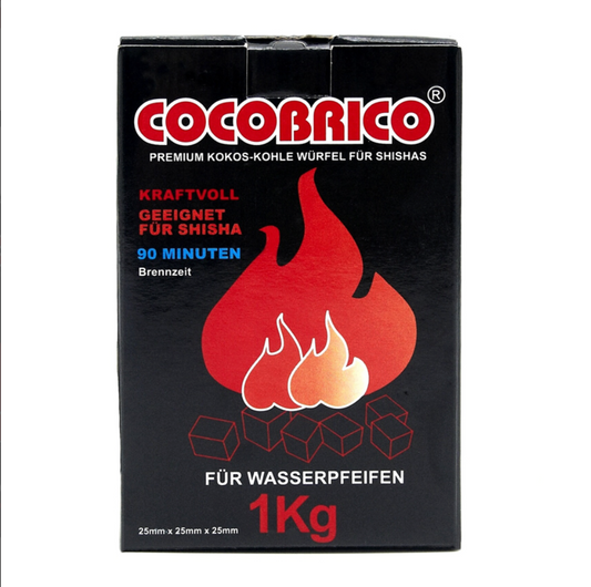 CocoBrico 25MM Shisha Kolen 1KG – Premium Natuurlijke Waterpijp Kolen