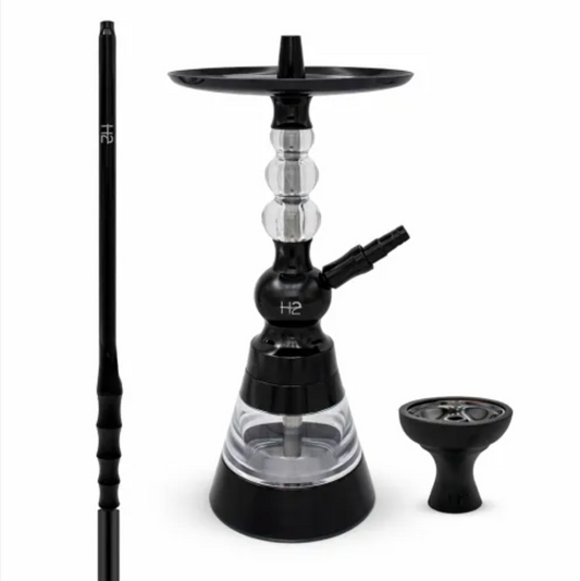 H2 Rayka Black Waterpijp – Luxe Shisha met Horizontaal Blow Off Systeem