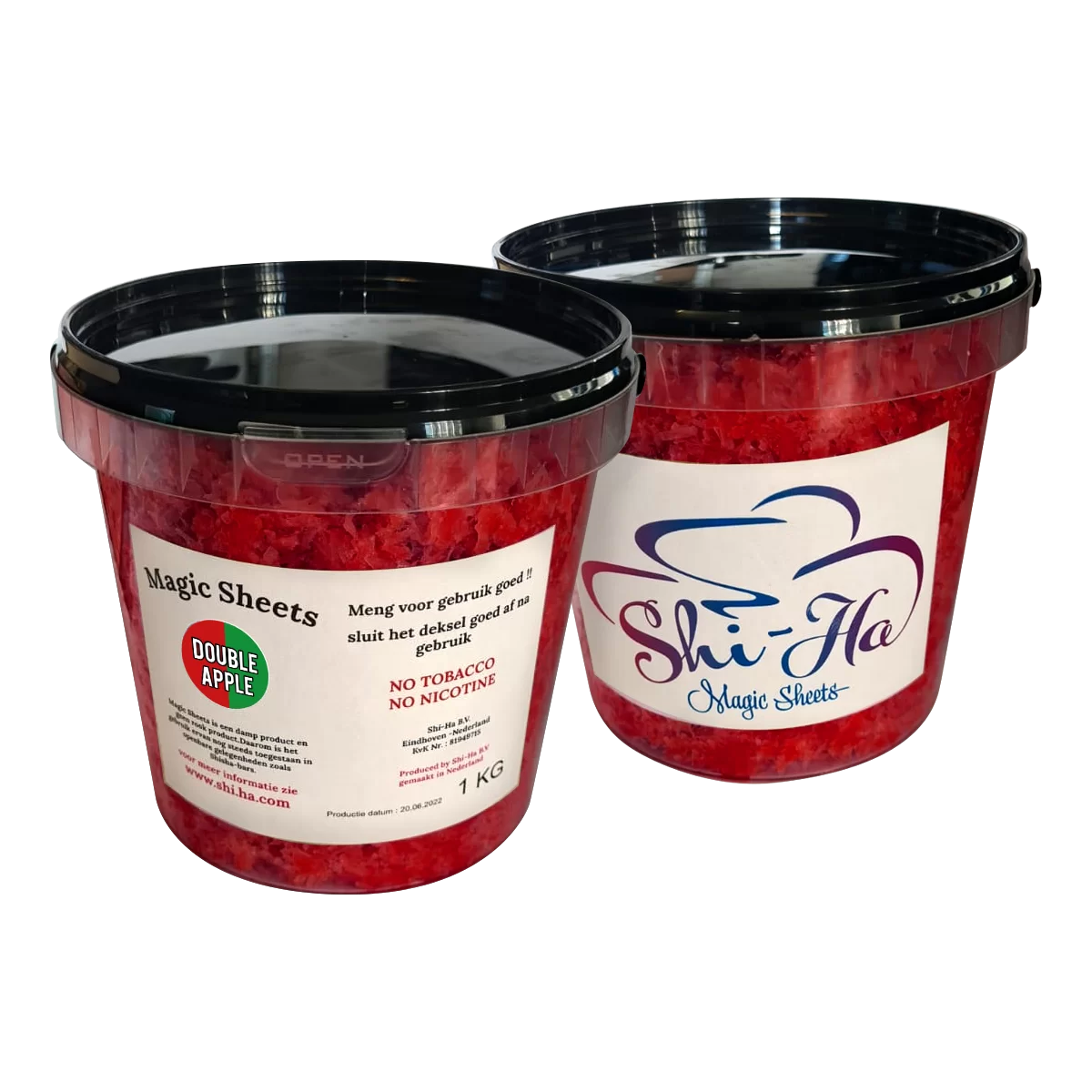 Shi-Ha Double Apple 1kg – alternatief voor Al Fakher Two Apples, zoet en fris met rode en groene appel