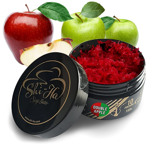 Shi-Ha Double Apple 150g waterpijptabak zonder nicotine – alternatief voor Al Fakher Two Apples met rode en groene appel

